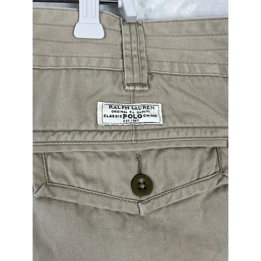 POLO RALPH LAUREN Men's Short  56B Beige Chino Classic Fit Cotton Cargo Utility